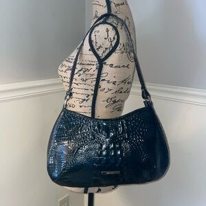 BRAHMIN Black Leather Shayna Bag